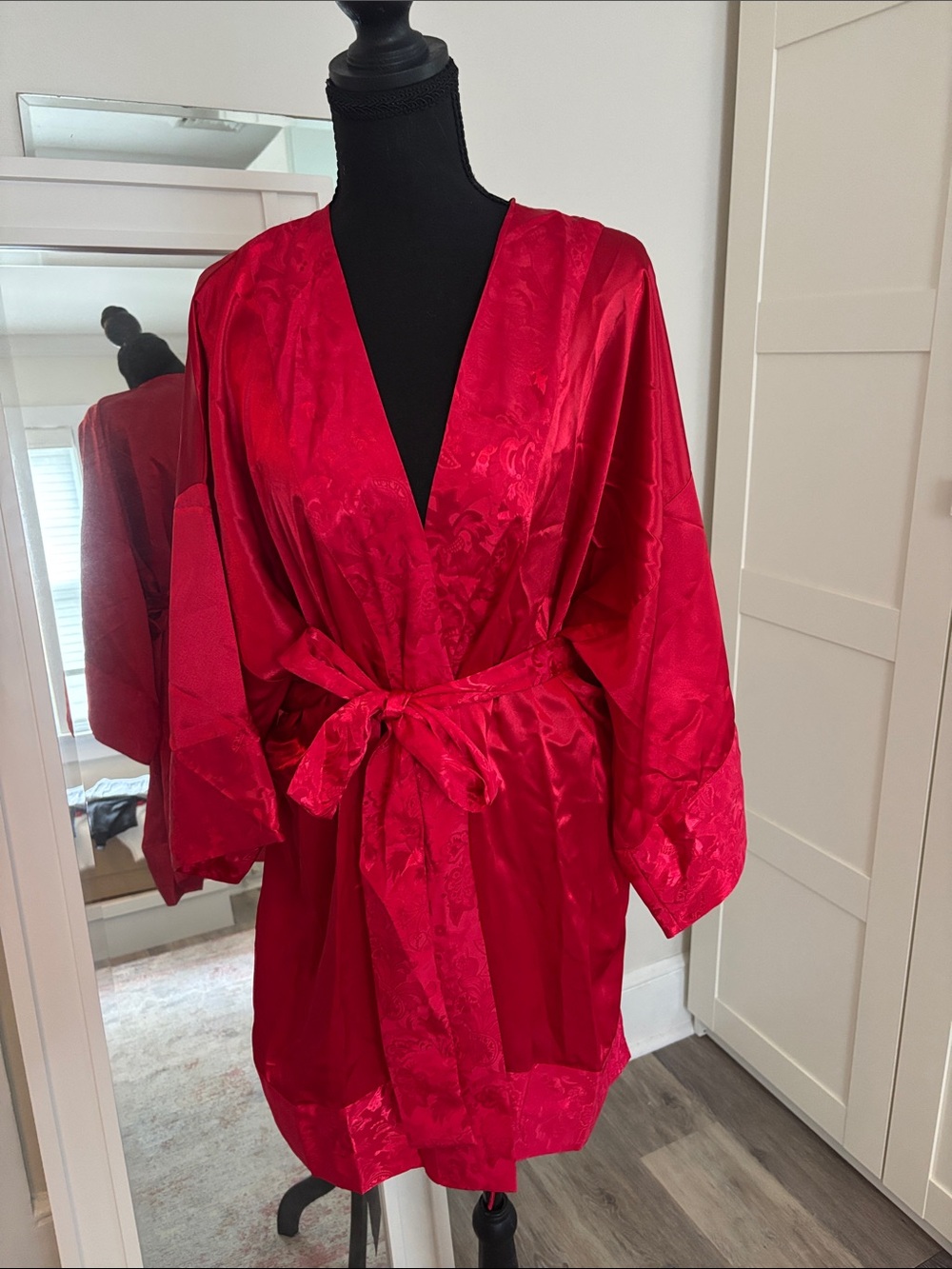 Victoria's Secret Red Satin Kimono Wrap